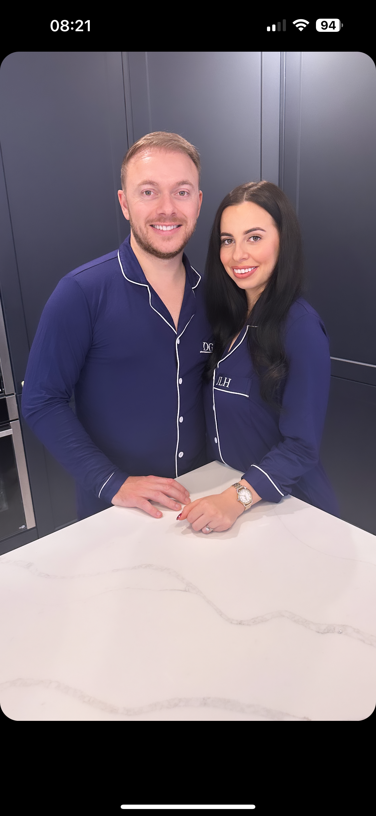 Men’s Navy Soft Long Personalised Pyjamas