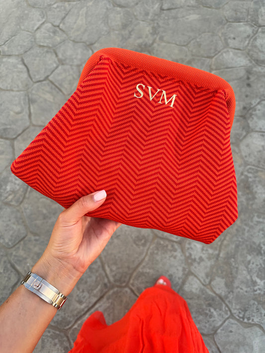 Personalised Orange Grab Clutch Bag