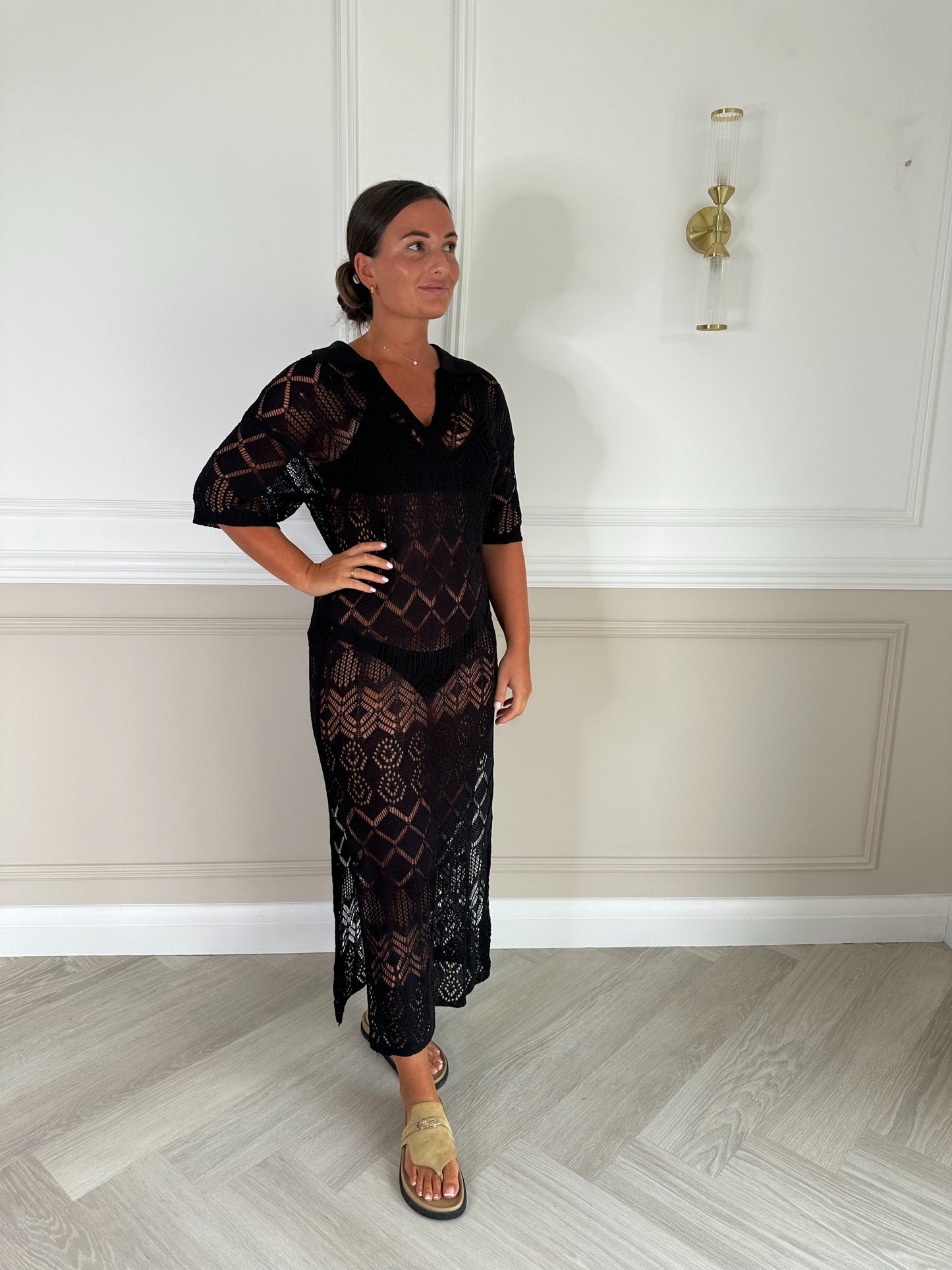 Back Collar Crochet Dress