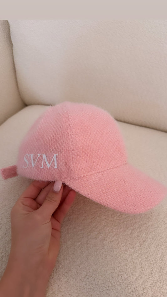 Pink Boucle Cap