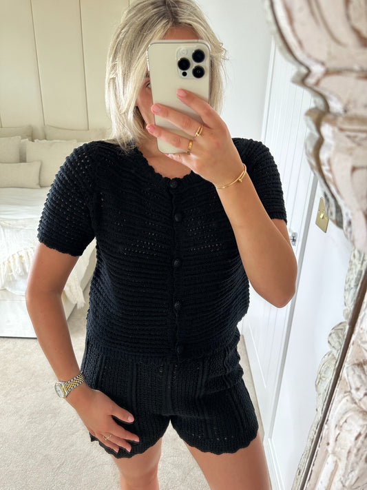 Mix & Match Black Cardigan Short Sleeve