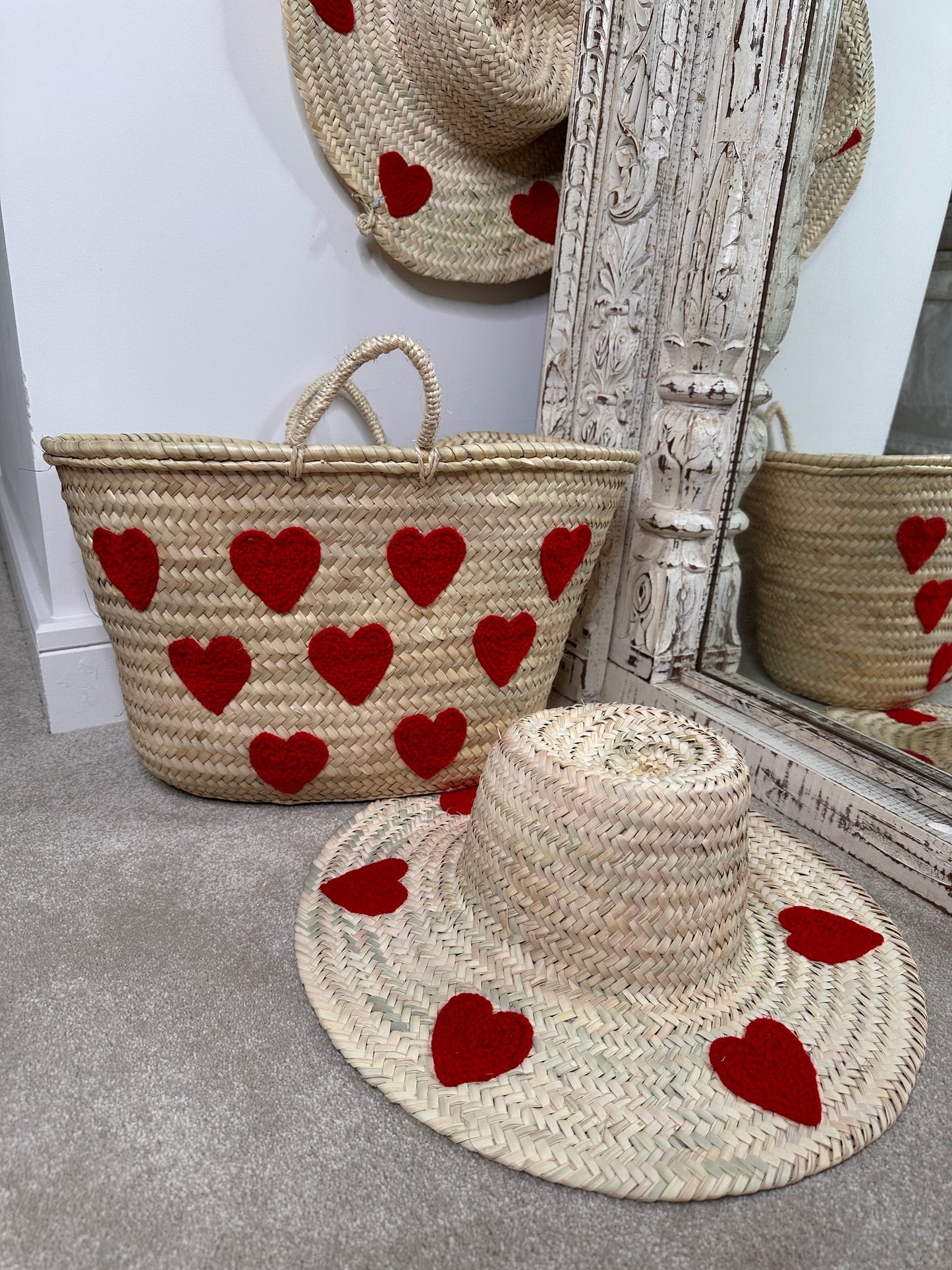 Love Heart Straw Bag