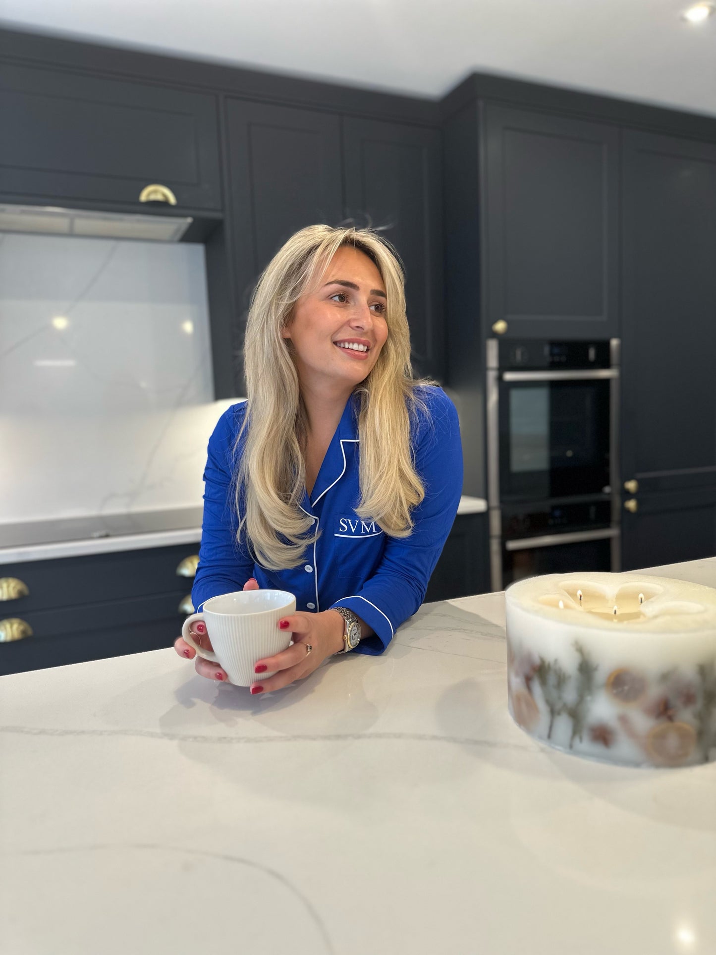 Royal Blue Soft Long Personalised Pyjamas