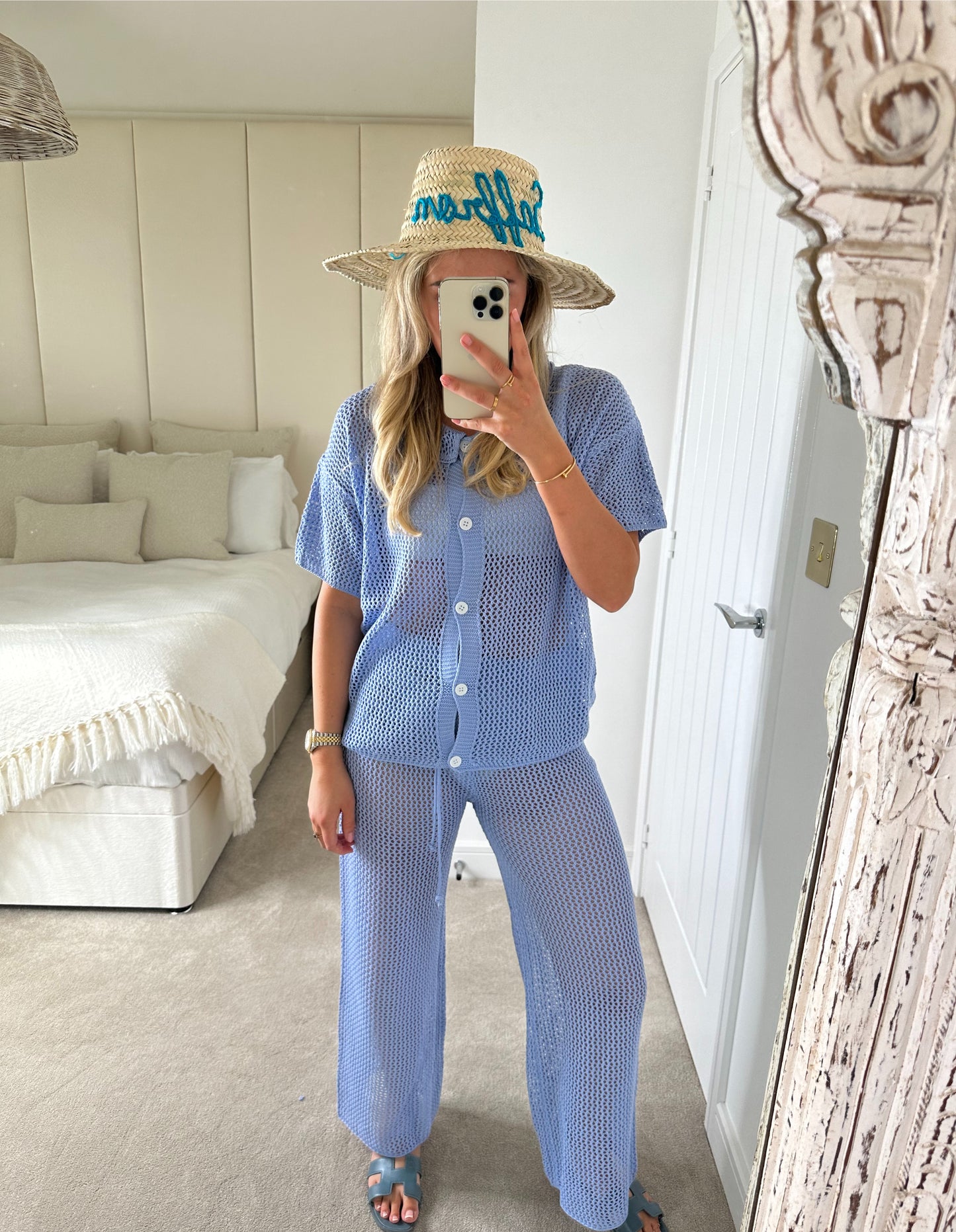 Blue Crochet Two Piece