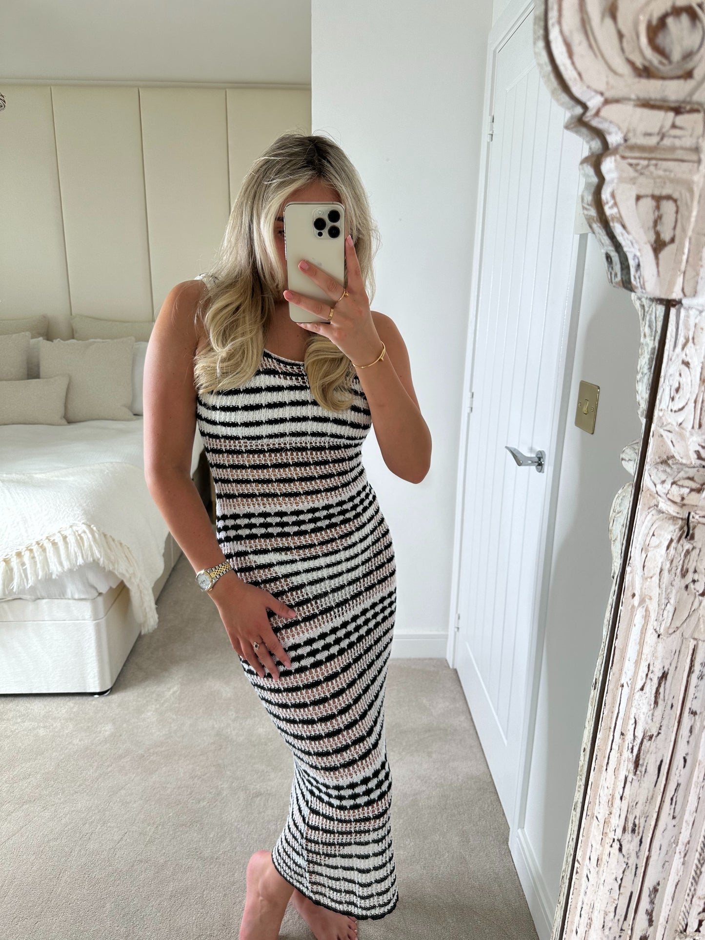 Black & White Crochet Dress