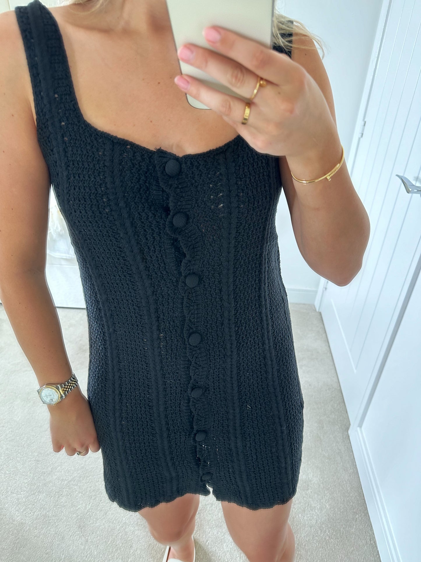 Mix & Match Black Buttoned Dress