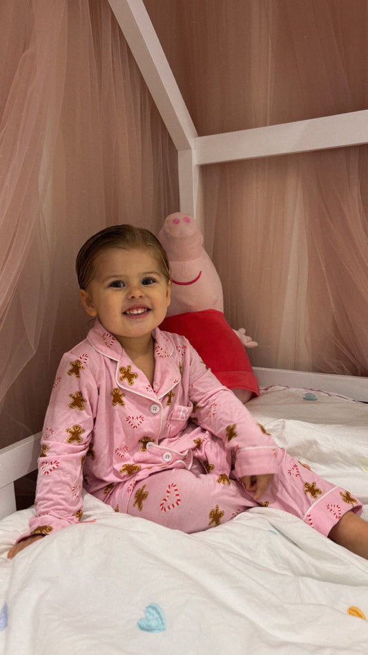 Christmas Print Children’s Soft Pink Pyjamas