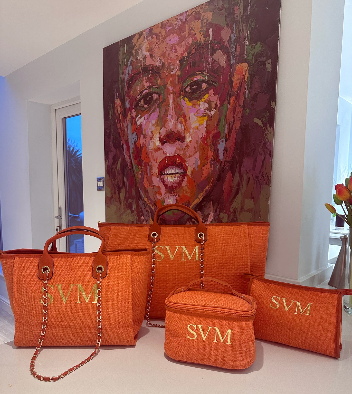 Orange Personalised Weekender Canvas Bag