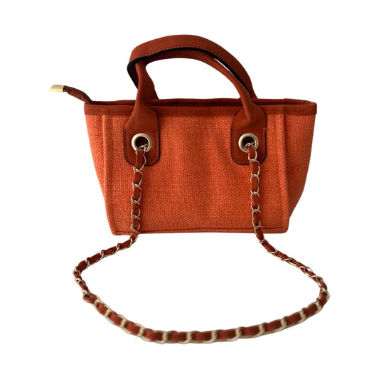 Orange Personalised Mini Canvas Bag Large Letters