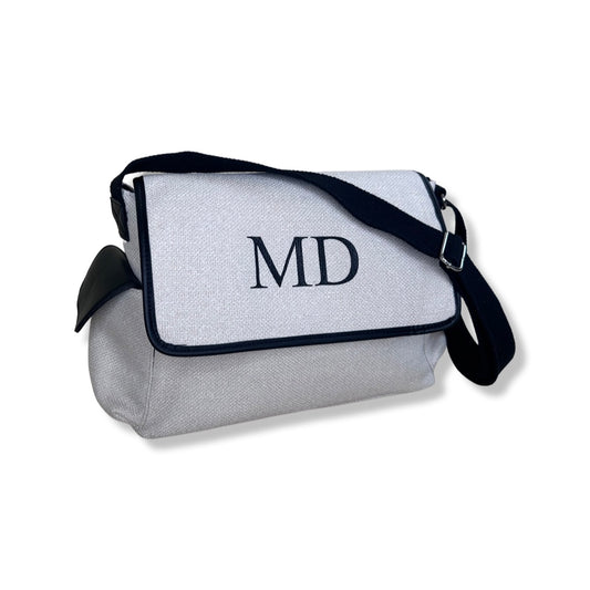 Cream & Black Personalised Baby Changing Bag