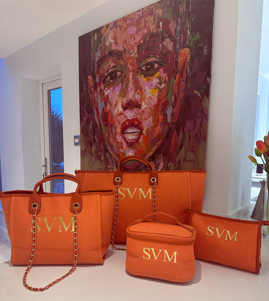NEW Personalised Orange Make Up Bag