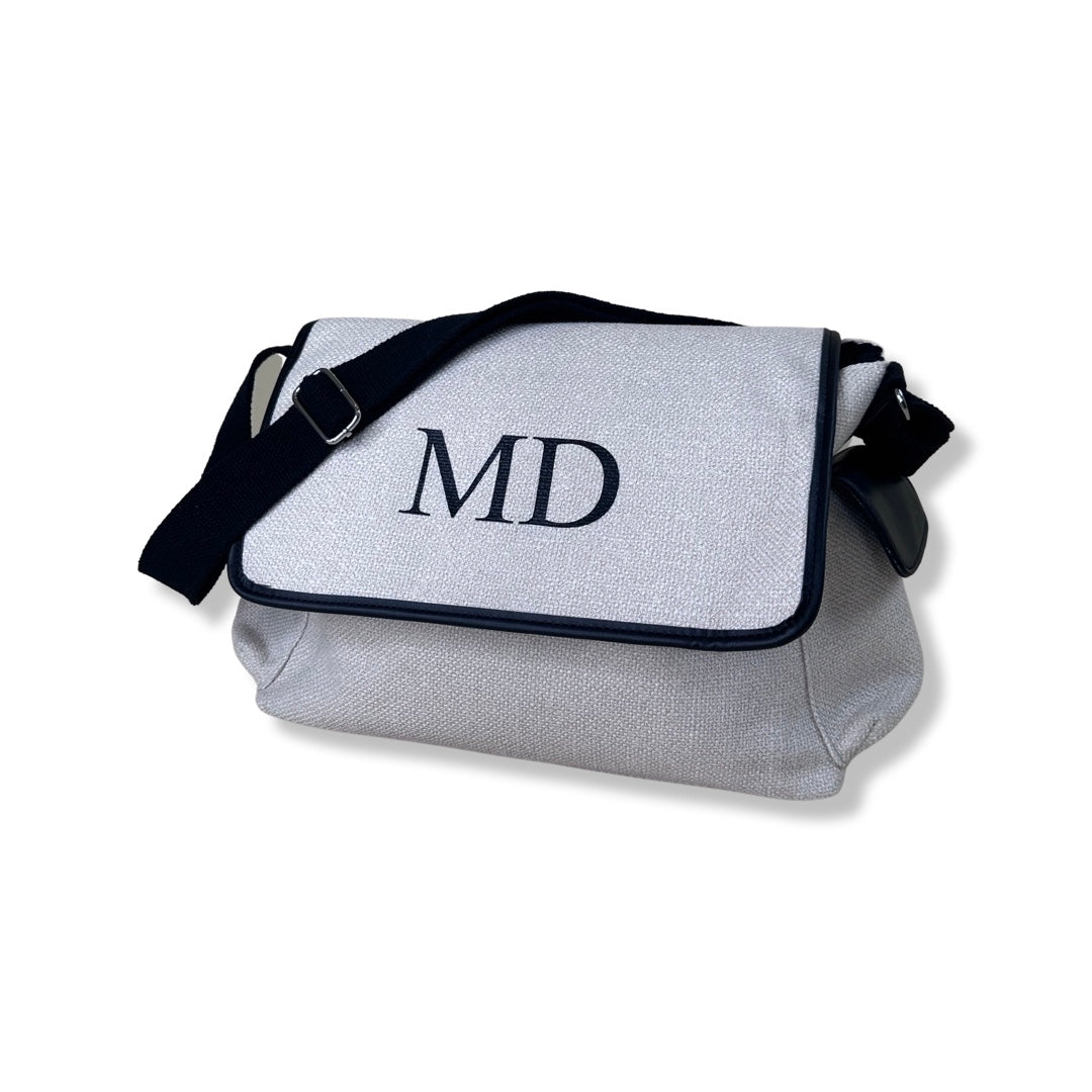 Cream & Black Personalised Baby Changing Bag