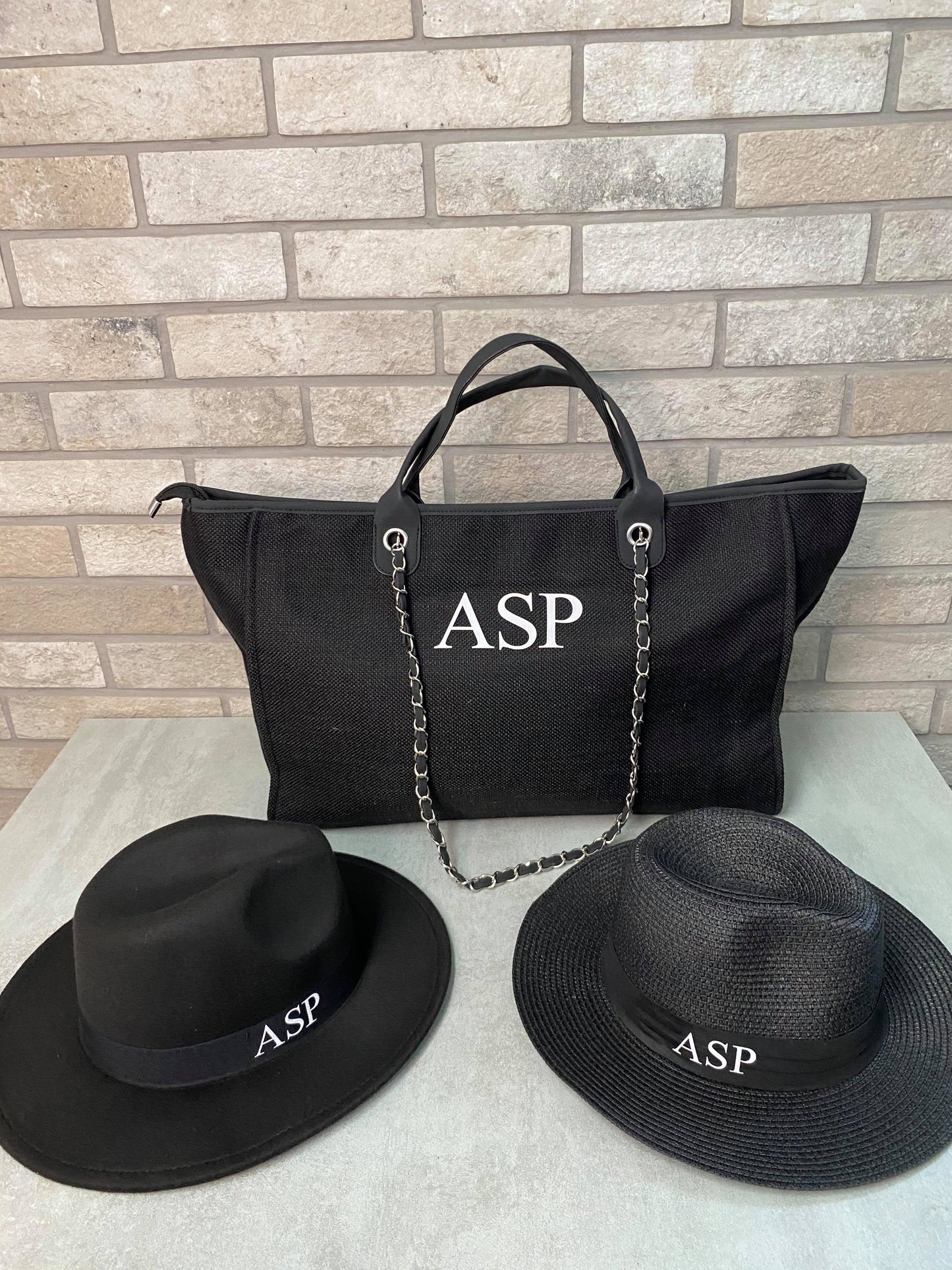 Black Personalised Weekender Canvas Bag