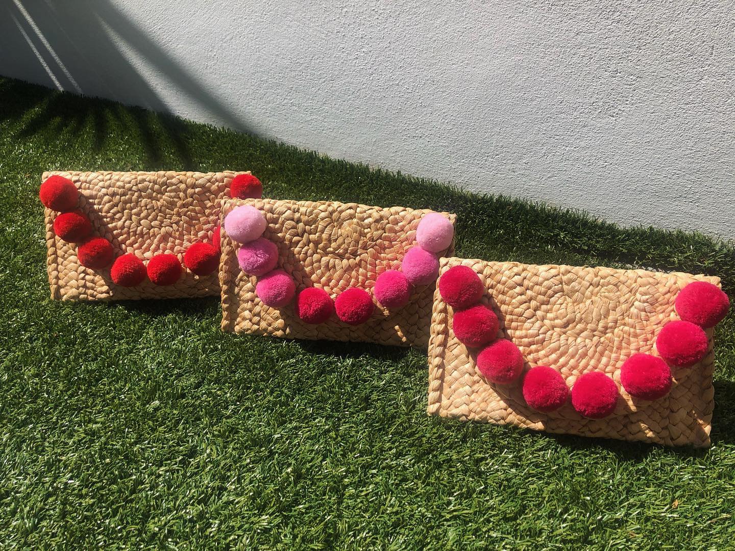 Handmade Pom Pom Clutch