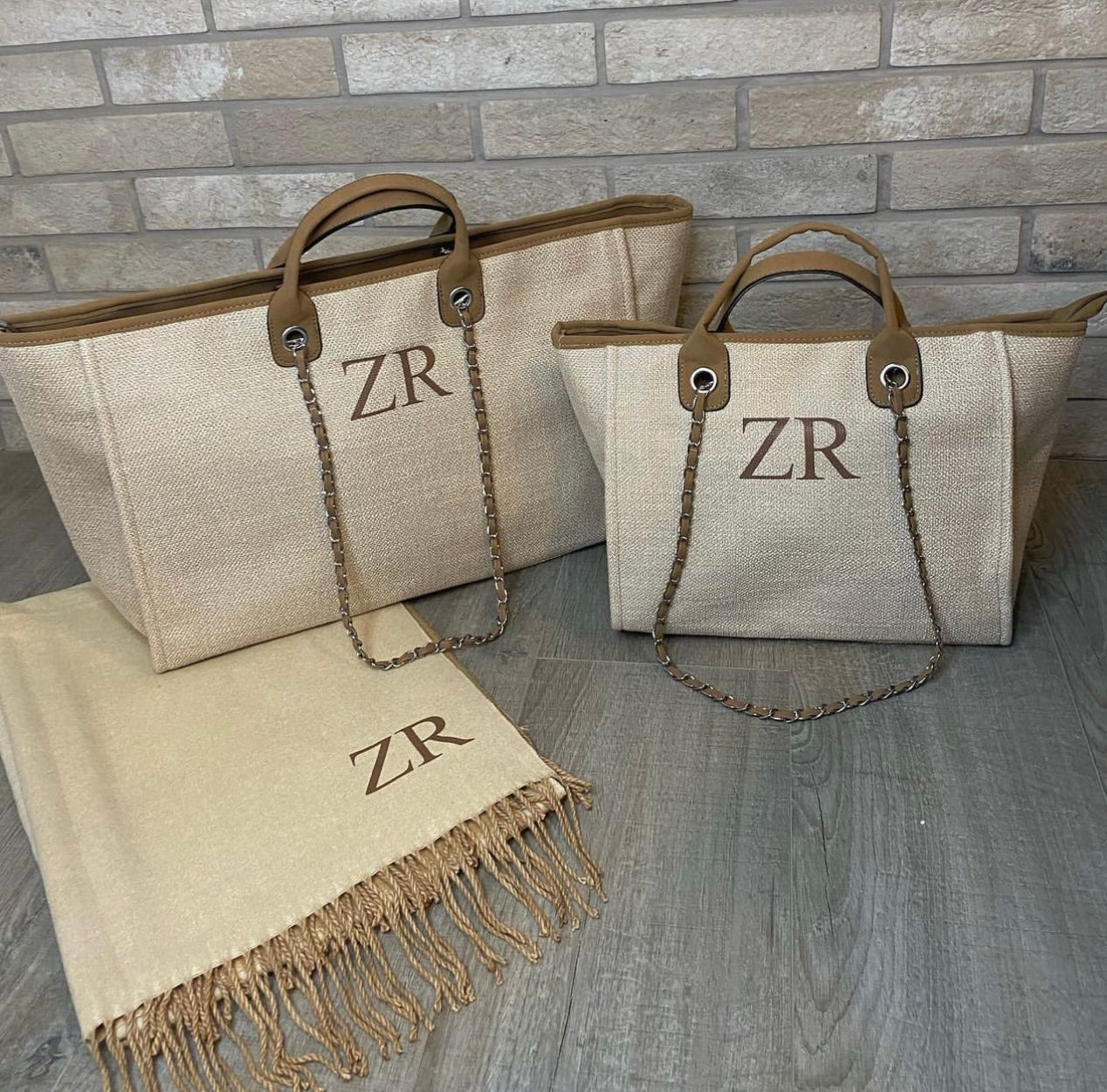 Brown Weekender, Medium Bag & Scarf