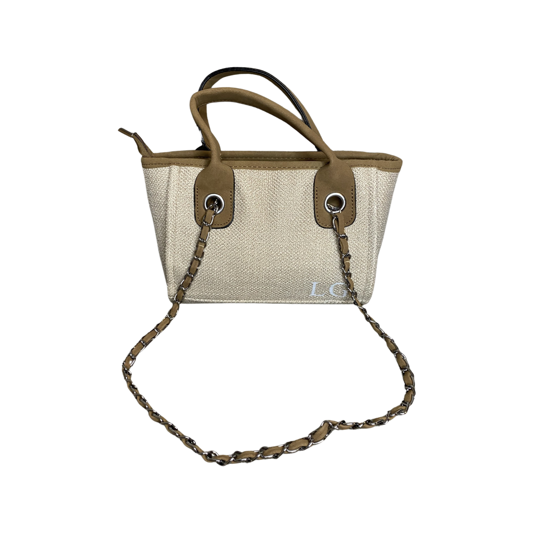 Brown Personalised Mini Canvas Bag Small Letters