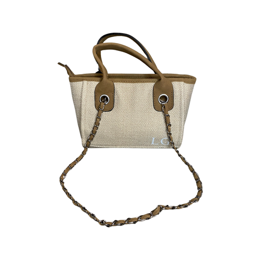 Brown Personalised Mini Canvas Bag Small Letters