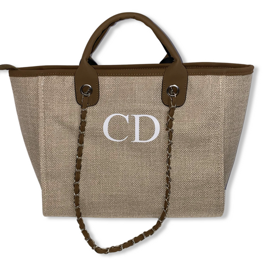Brown Personalised Medium Canvas Bag