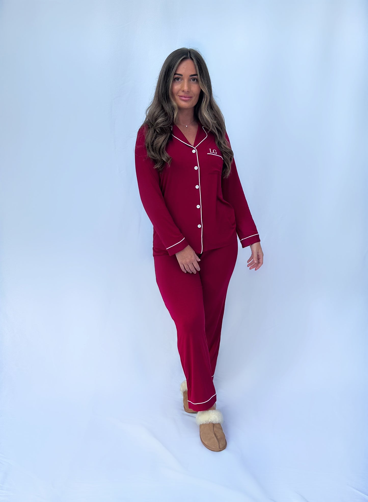 Christmas Red Soft Long Personalised Pyjamas