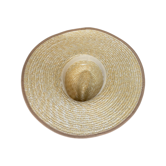Nude Wicker Fedora Hat