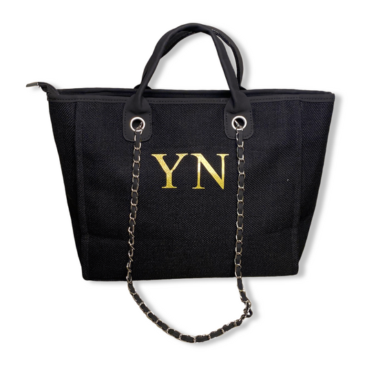 Black Personalised Medium Canvas Bag