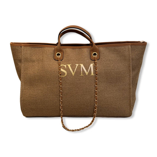Caramel Personalised Weekender Canvas Bag