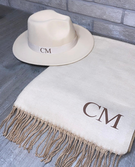 Cream Hat & Scarf
