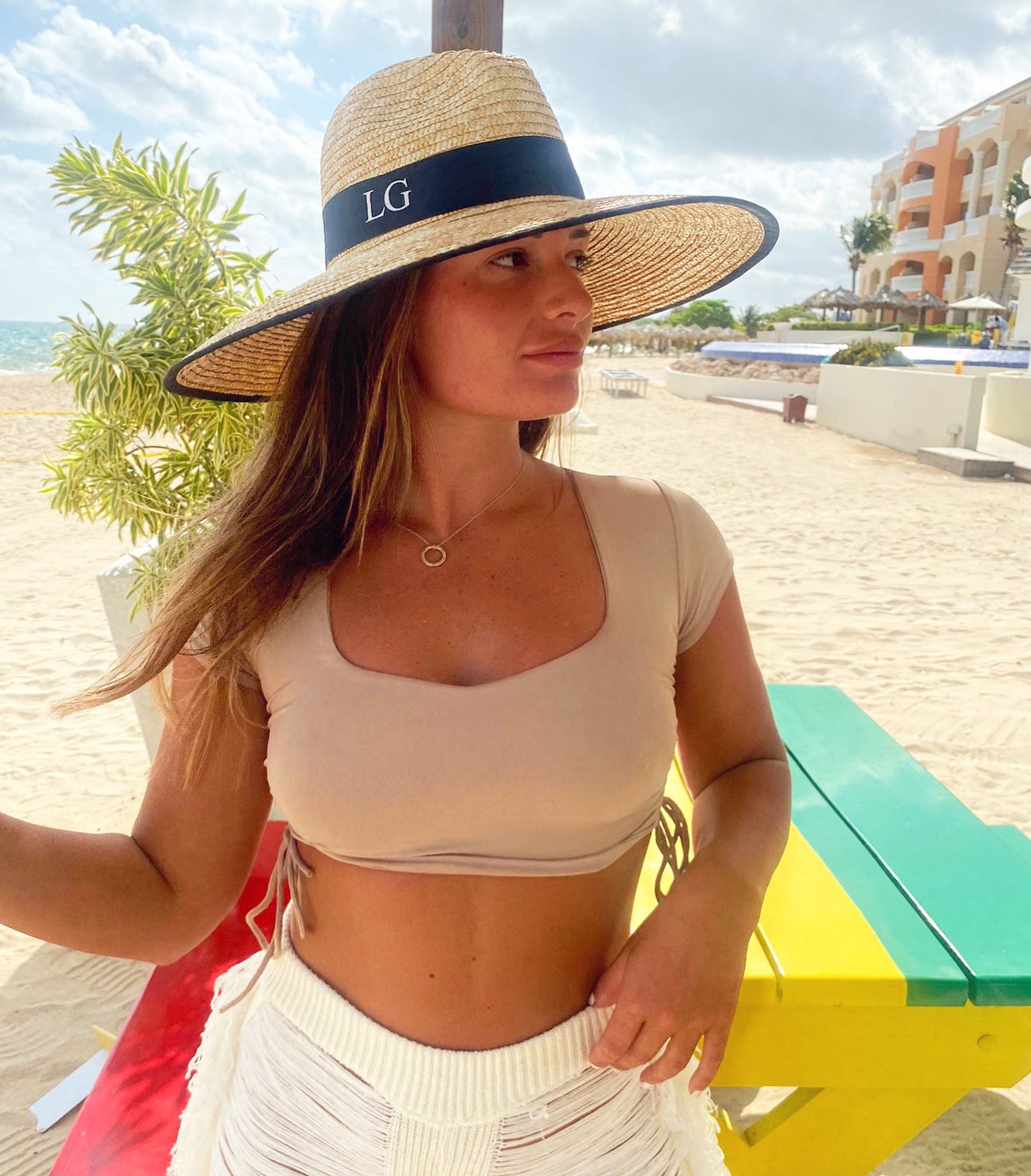 Black Wicker Fedora Hat