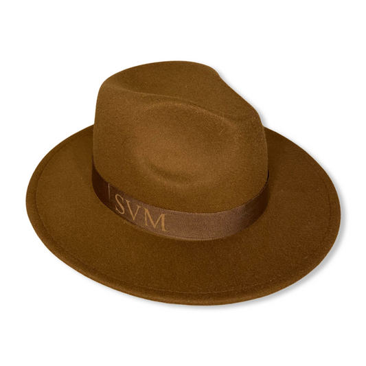 Chocolate Brown Personalised Fedora Hat