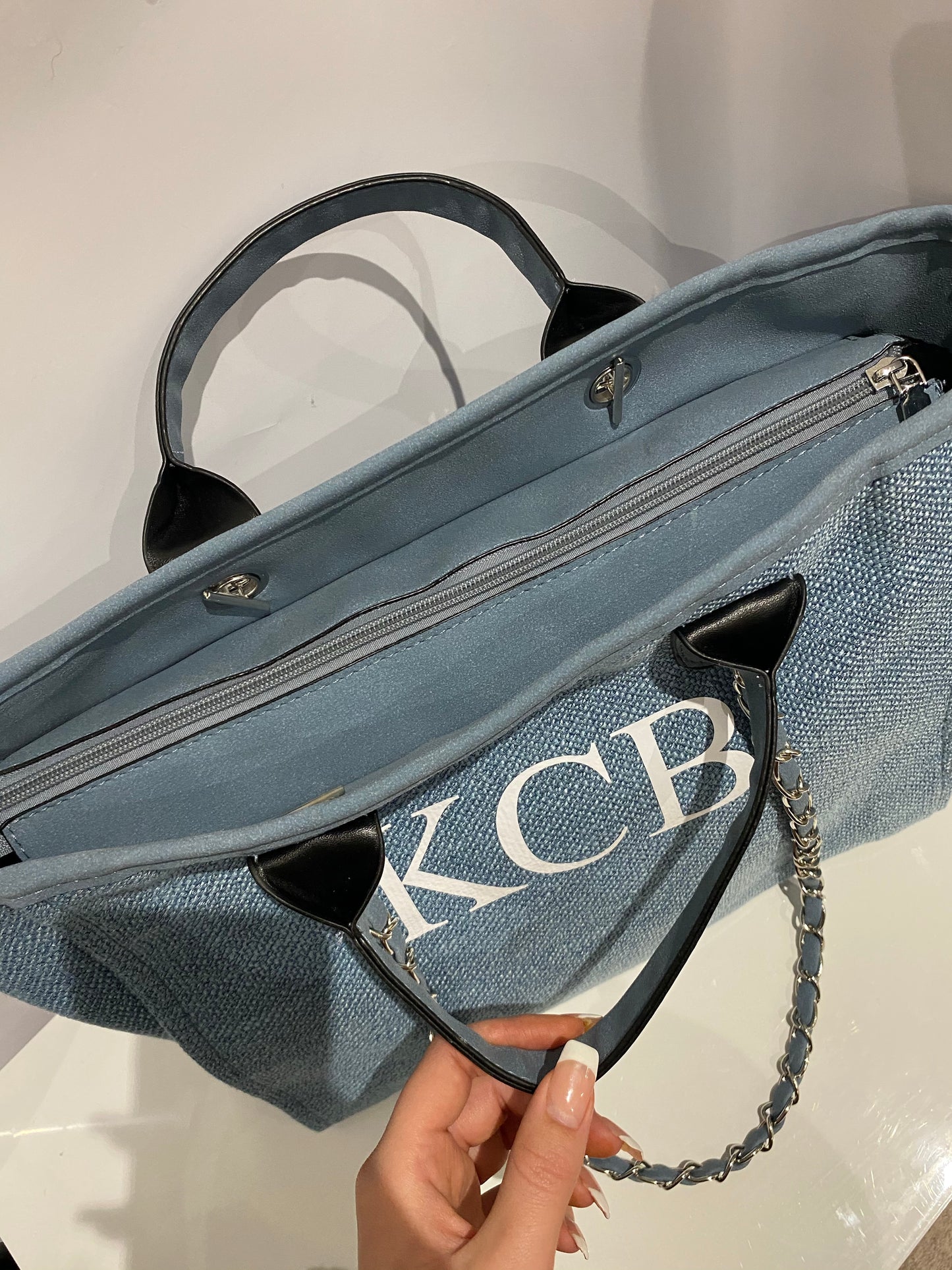 Blue Personalised Medium Canvas Bag