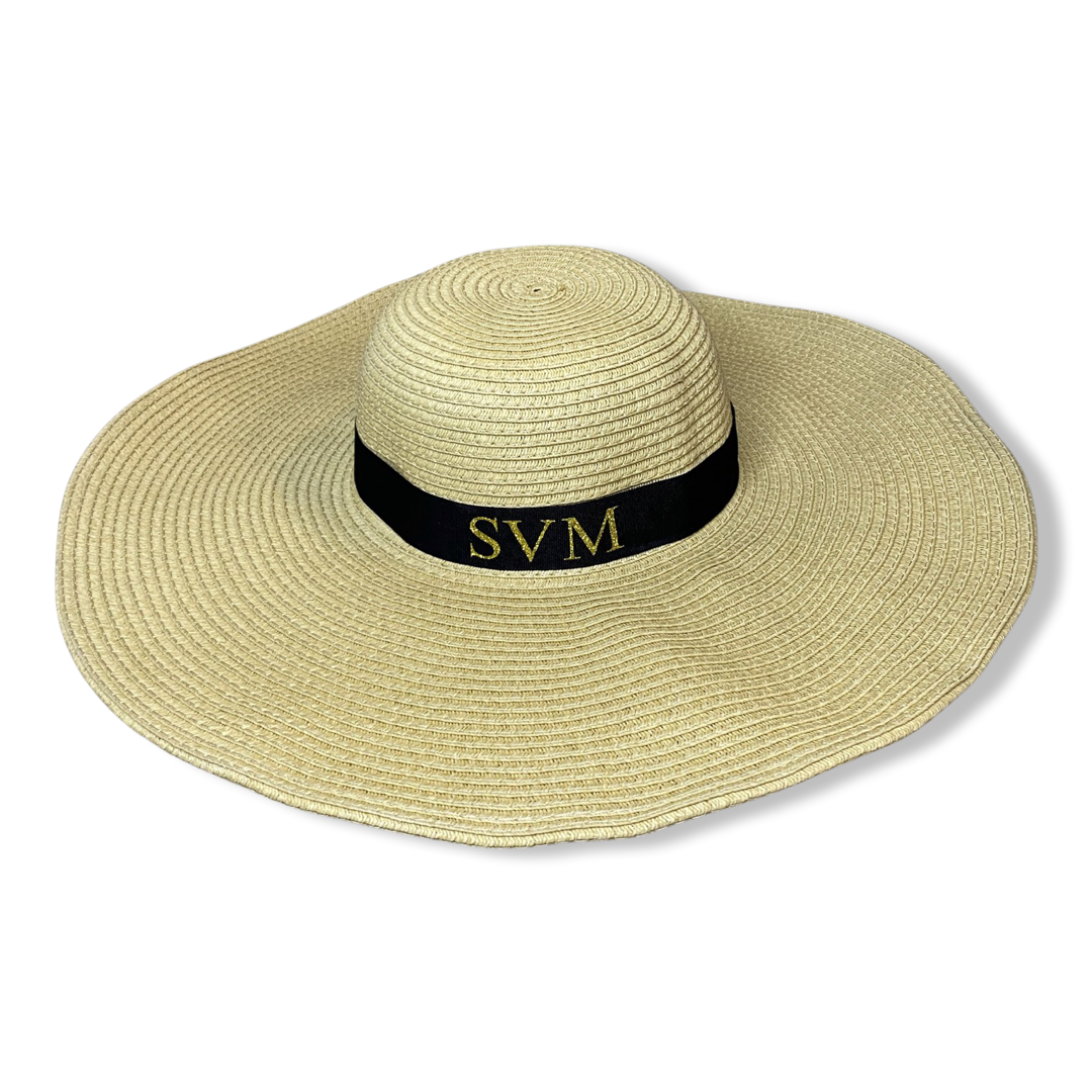 Cream Personalised Large Brim Sun Hat