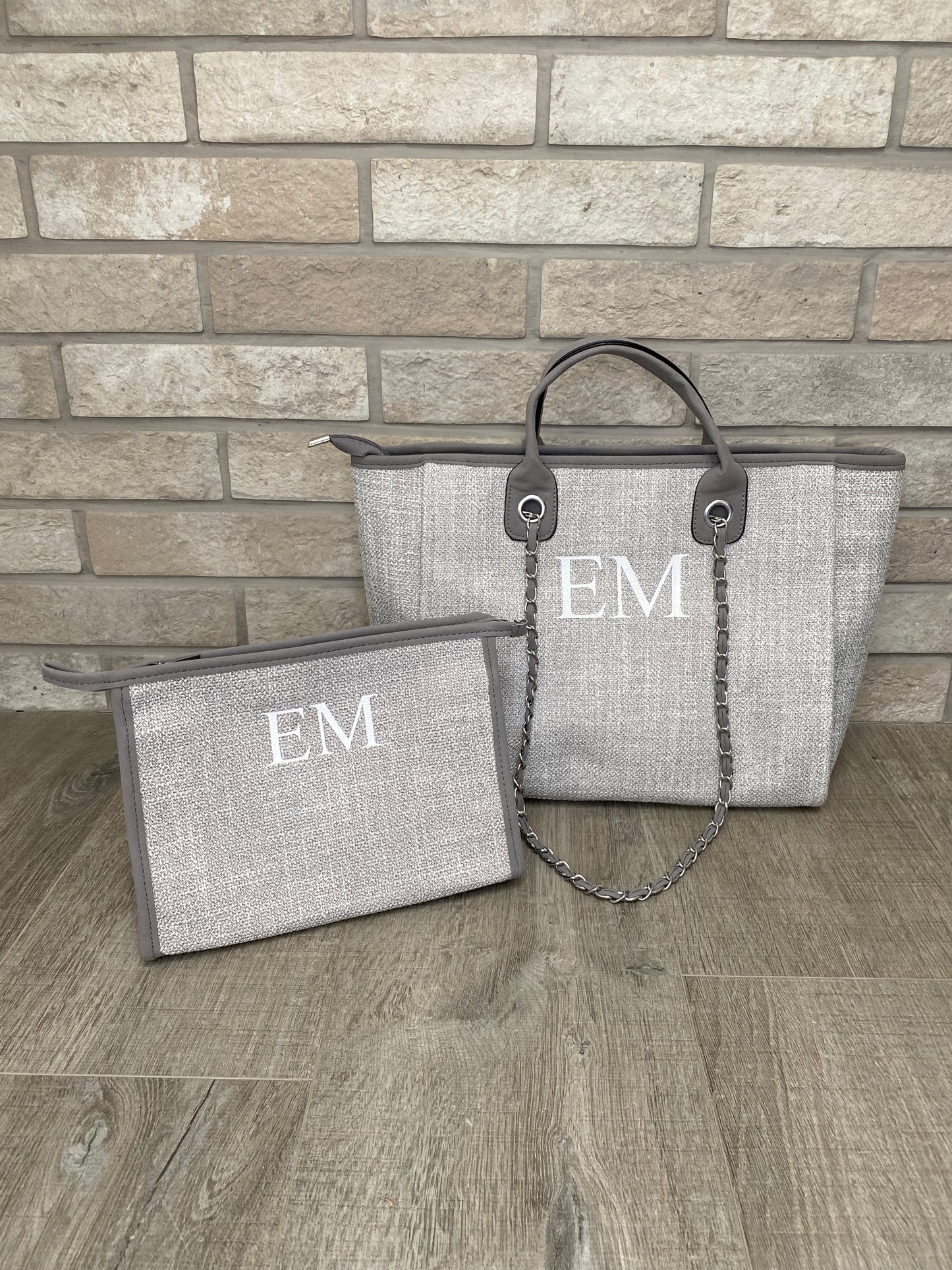 Grey Medium Bag & Clutch