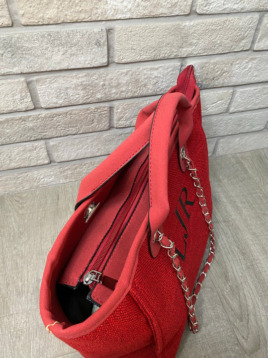 Red Personalised Medium Canvas Bag