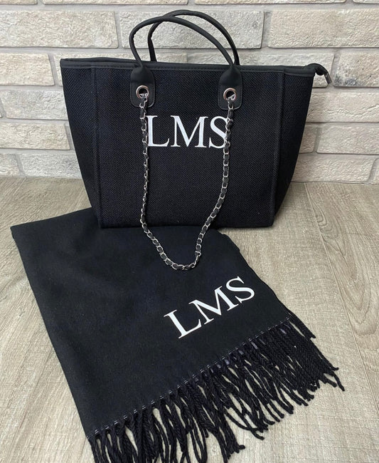 Black Medium Bag & Scarf