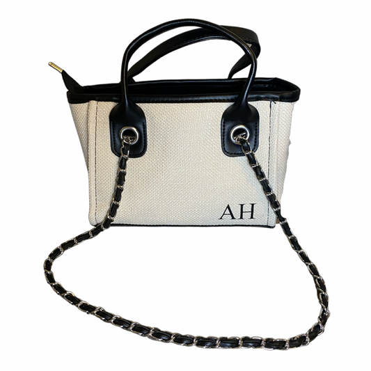 Cream/Black Personalised Mini Canvas Bag Small Letters
