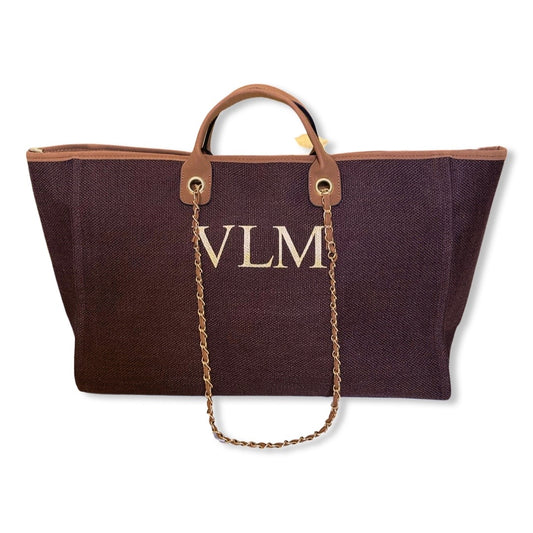 Chocolate Personalised Weekender Canvas Bag