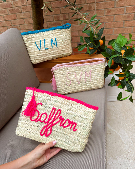 Personalised Straw Clutch Bag