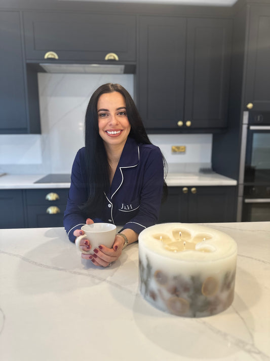 Navy Blue Soft Long Personalised Pyjamas