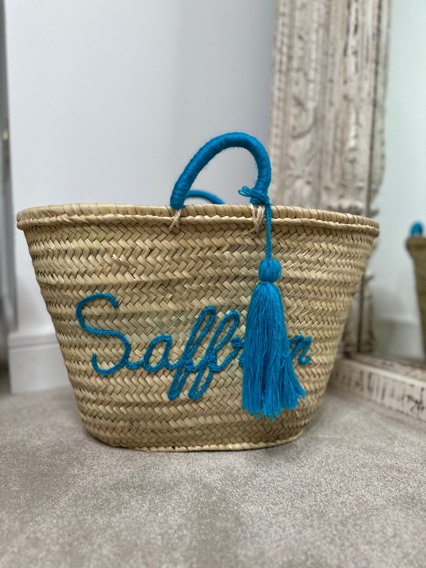 Tassle Personalised Straw Bag