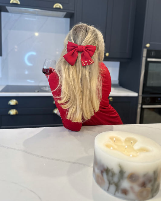 Red Personalised Hair Bow