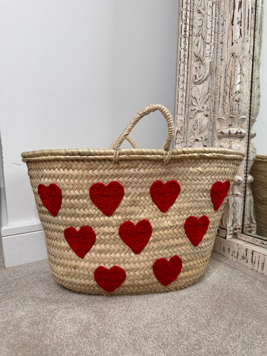Love Heart Straw Bag