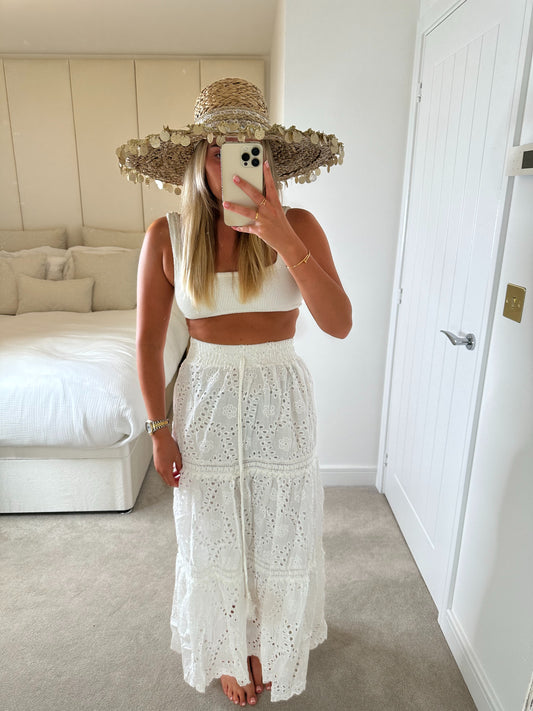 White Embroidery Skirt