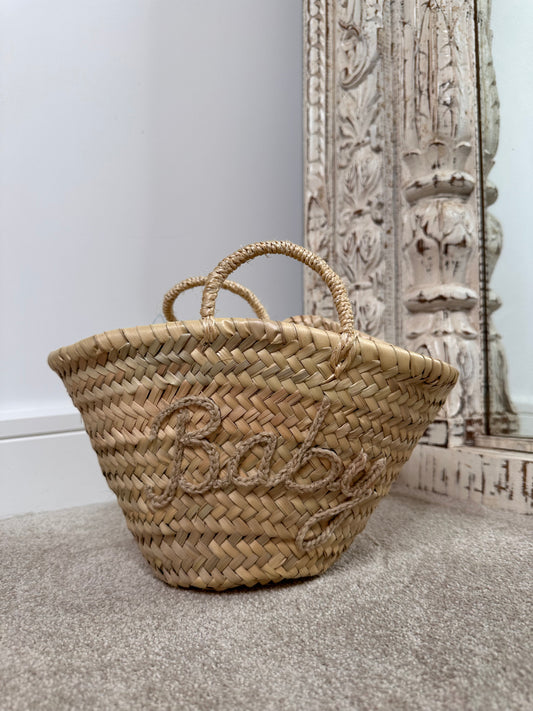 Plain Mini Personalised Straw Bag