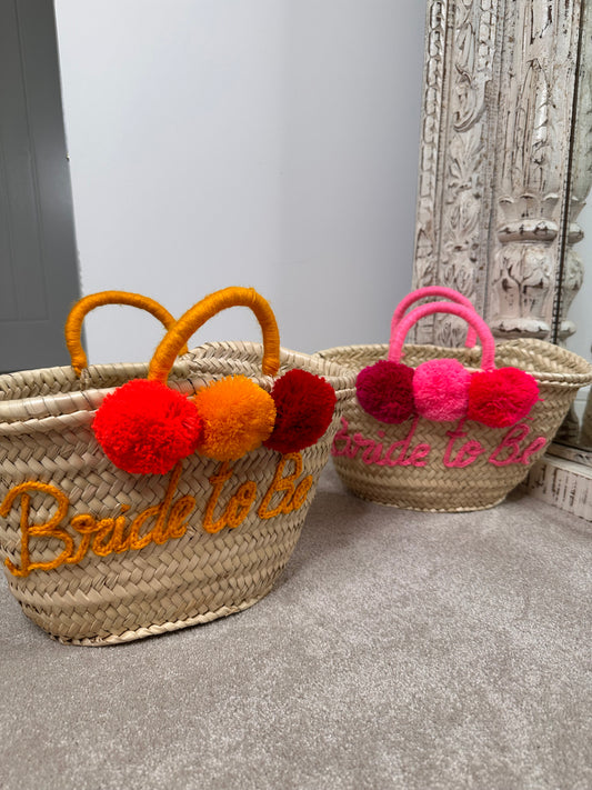 Mini Personalised Straw Bag