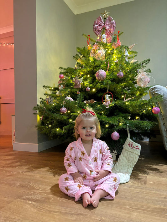 Christmas Print Children’s Soft Pink Pyjamas