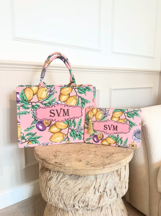 When life gives you lemons set bag & clutch