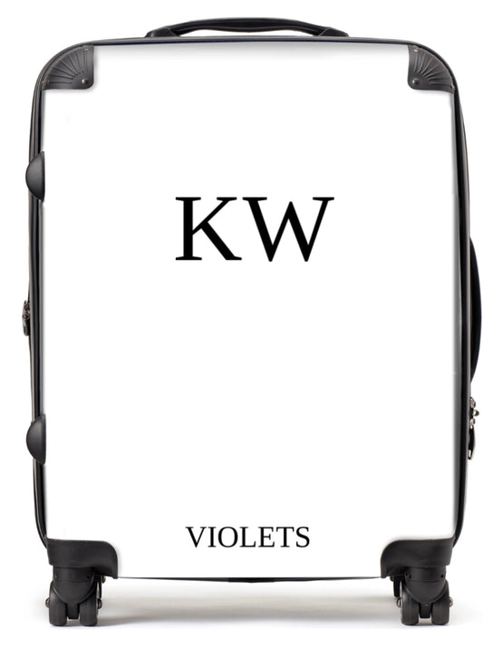 White Personalised Suitcase