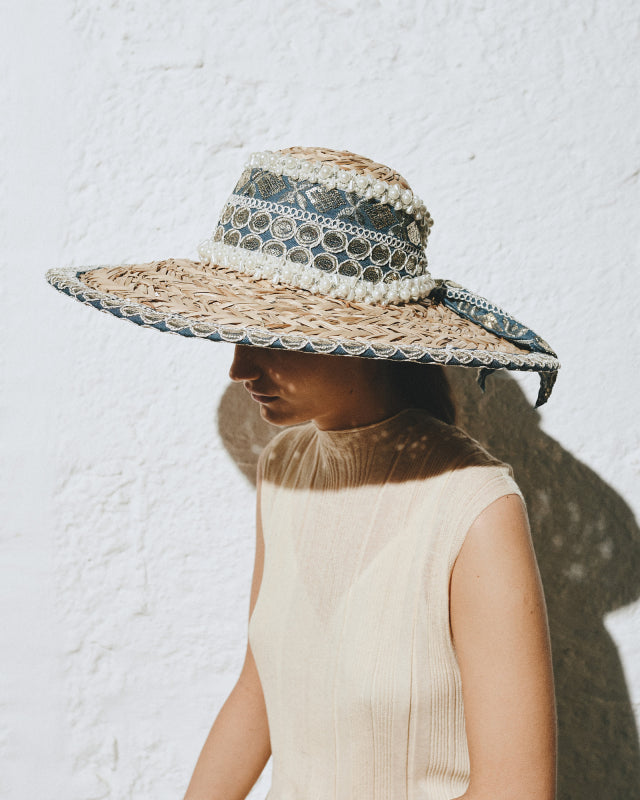 Straw Blue Hat