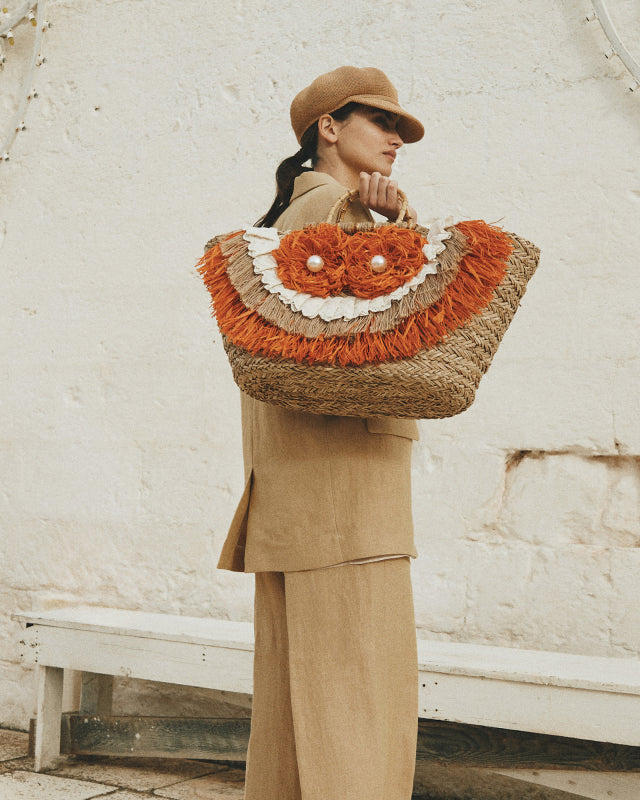 Orange Tassle Bag