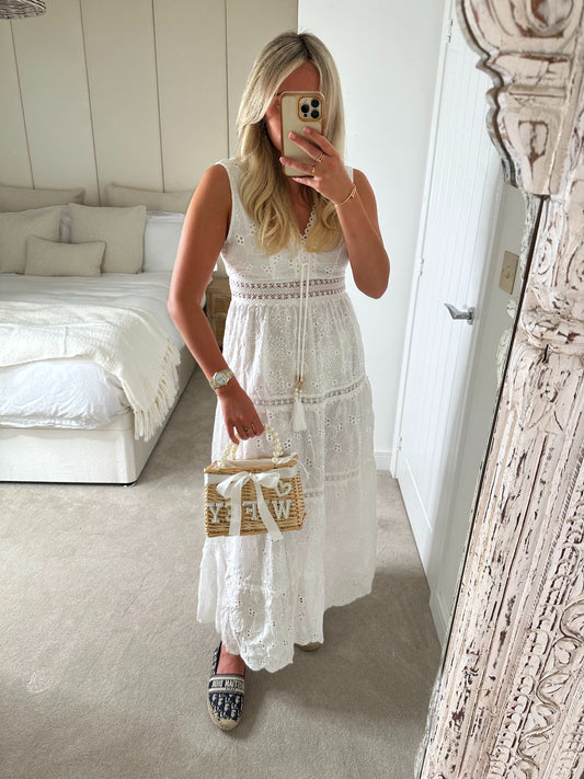 White Embroidery Dress